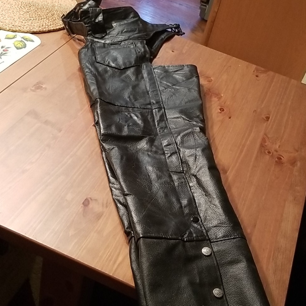 Black Leather Chaps XL